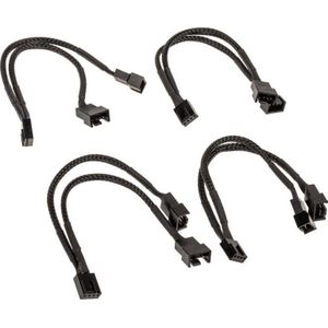 Akasa - PWM Ventilatorverdeler - Set van 4 - Zwart - PC Ventilator Accessoires