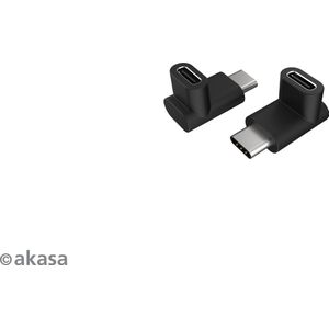 Akasa - Rechte Hoek USB-C Adapter - Dubbelpack - Max. 3 A - USB-C 3.2