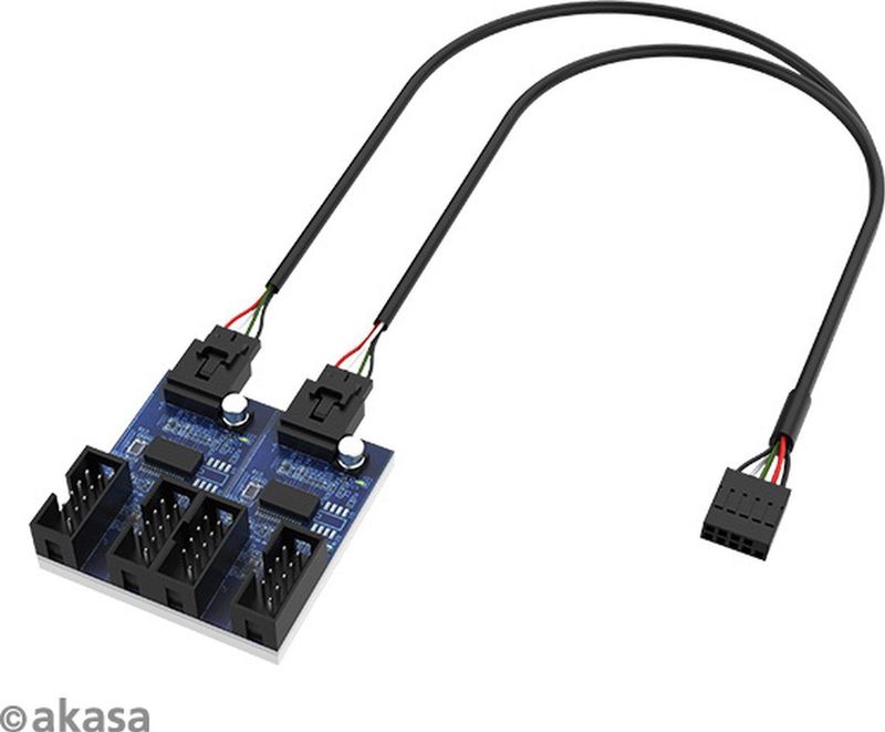 Akasa Internal 1-to-4 USB 2.0 Splitter Hub Cable
