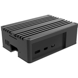 Akasa Pi-5 Pro, Aluminium Raspberry Pi 5 Case met heatsink, Fanless Passieve Cooling, Concealed Micro SD & GPIO Opening, Thermische Kit Inbegrepen, Zwart, A-RA13-M2B