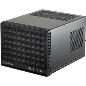 Silverstone SST-SG13B-C - Sugo Mini-ITX compacte kubusbehuizing, mesh-frontpaneel, USB type C-aansluiting op het voorpaneel, zwart
