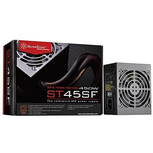 Silverstone SST-ST45SF-G v 2.0 SFX-serie, 450 W, 80 Plus, goud, pc-voeding, gereduceerd, 80 mm, bekabeling 100% modulair