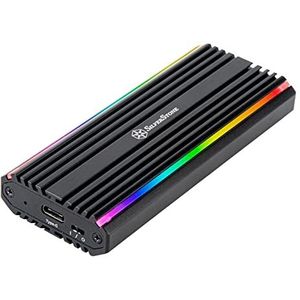 SilverStone Technology SST-MS13 - USB-C-3.2-Gen2-10-Gbps-NVMe- / SATA-M.2-SSD-RGB-behuizing, 71175, zwart