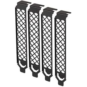 SilverStone - SST-Aeroslots-2B - Set van 4 PCI-Blenden - Zwart - Staal