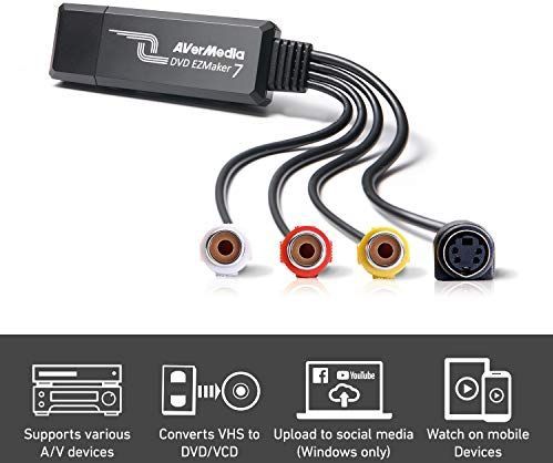 AVerMedia DVD EZMaker 7 (USB 2.0, DVB-S, DVB-T2, analoog TV-signaal, DVB-S2, DVB-C, DVB-T), TV-kaart