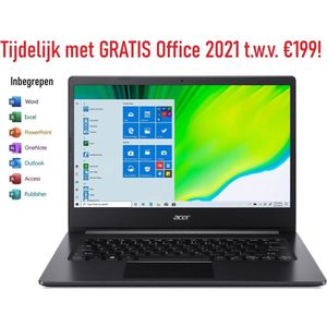 Acer Aspire 3 - 14 inch laptop - AMD Ryzen 3 - 4GB RAM - 128GB SSD - Tijdelijk met GRATIS Office 2021 Pro t.w.v. €199! (Geen abonnement & verloopt niet)