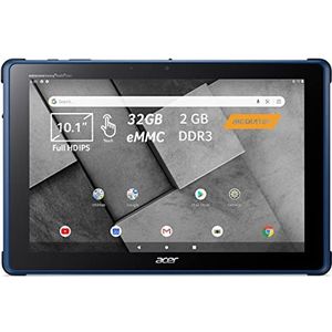 Acer Enduro Urban T1 Semi Rugged EUT110A-11A-K4VY, touchscreen, 10,1 inch display, militaire standaard, waterdicht, robuuste behuizing, rubberen buffer, IP53-certificering, Android, blauw