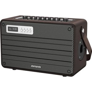 Aiwa MI-X420 - 100 Watt retro Bluetooth speaker Hi-Fi BASS ++  2 Microfoons - draagbaar bruin