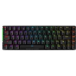 ASUS ROG Falchion - Draadloos mechanisch gamingtoetsenbord 65% (68 toetsen, Aura Sync verlichting, touchscreen zijoppervlak, bescherming van polycarbonaat, Cherry MX-schakelaars, tot 450 uur, QWERTZ