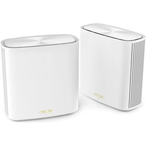 ASUS ZenWiFi XD6 AX5400 2er Set Weiß kombinierbarer Router (AX5400 Whole-Home Dual-Band Mesh WiFi 6 System, Abdeckung von bis zu 500qm / 4+ Räumen, einfache Einrichtung per App, AiProtection Pro)