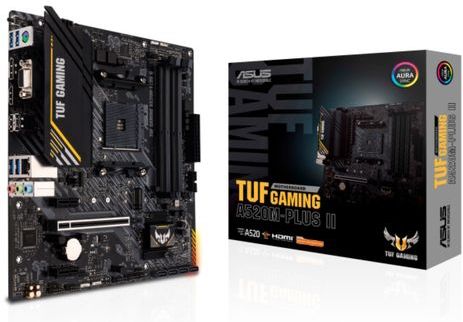 Asus TUF GAMING A520M-PLUS II Moederbord Socket AMD AM4 Vormfactor ATX Moederbord Chipset AMD® A520