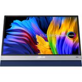 ASUS ZenScreen MQ13AH, draagbare USB-monitor, 13,3 inch, Full HD (1920 x 1080), OLED, 1 ms, USB Type-C, Mini-HDMI, Naderingssensor, Smart Case, HDR-10, blauwlichtfilter, Flicker Free, zwart