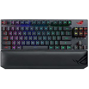 ASUS ROG Strix Scope RX TKL Wireless Deluxe - opto-mechanisch toetsenbord AZERTY-formaat TKL, opto-mechanische schakelaars ROG RX Red, magnetische polssteun, Aura Sync-verlichting, draadloos en