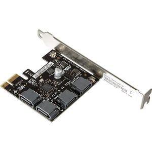 ASUS - PCIe naar 4 SATA Card - Controlekaart - Zwart - Voor Opslaguitbreiding