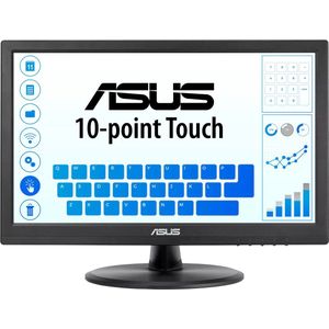ASUS VT168HR computer monitor 39,6 cm (15.6") 1366 x 768 Pixels WXGA LED Touchscreen Zwart