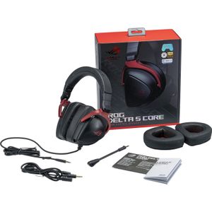 Asus Delta S Core Over Ear headset Gamen Kabel 7.1 Surround Zwart Microfoon uitschakelbaar (mute), Vouwbaar