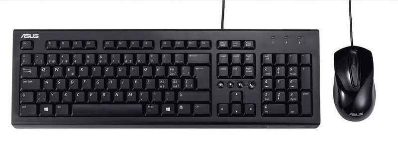 ASUS U2000 Keyboard + Mouse Set toetsenbord Inclusief muis Universeel USB Zwart