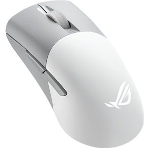 ASUS ROG KERIS WIRELESS AimPoint/White - Gaming Mouse (Tri-Mode Connectiviteit: 2.4GHz RF/Bluetooth/bedraad, optische sensor 36000 dpi, 5 programmeerbare knoppen, verwisselbare schakelaars)