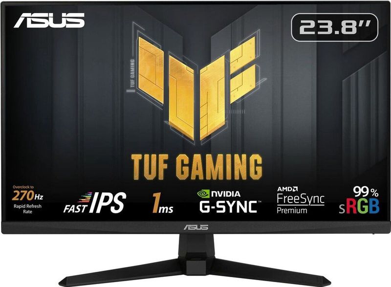 ASUS TUF Gaming VG249QM1A - 24 Zoll Full HD Monitor - 270 Hz, 1ms GtG, G-Sync kompatibel FreeSync Premium - Fast-IPS Panel, 16:9, 1920x1080, DisplayPort, HDMI, schwarz