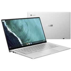 ASUS Chromebook Flip C434TA-AI0544 Notebook met 14 Full HD (Core m3-8100Y, 8 GB RAM, 64 GB eMMC, UHD Graphics 615, Chrome OS) Zilver - Spaans QWERTY-toetsenbord