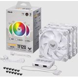 ASUS TUF GAMING TF120 ARGB WHITE EDITION 3IN1 Computer behuizing Luchtkoeler 12 Wit 3 stuk