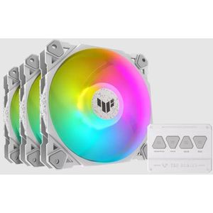 ASUS TUF GAMING TF120 ARGB WHITE EDITION 3IN1 Computer behuizing Luchtkoeler 12 Wit 3 stuk