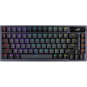 ASUS ROG Azoth - Toetsenbord - Bedraad, draadloos - Qwerty - US lay-out - TKL - USB 2.0 - bluetooth 5.1 - 2.4GHz - gunmetal