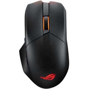 ASUS ROG Chakram X Origin Gaming-muis, drievoudige connectiviteit, 2,4 GHz, RF, Bluetooth en bekabeld, 36000 dpi-sensor, 11 programmeerbare toetsen, afneembare joystick, paracordkabel, zwart