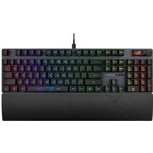 ASUS ROG Strix Scope RX Gaming Toetsenbord, 100% RGB, ROG RX Snow Optische mechanische schakelaars, IP57 waterbestendigheid, USB passage, bredere Ctrl-knop, Stealth-knop, compatibel met