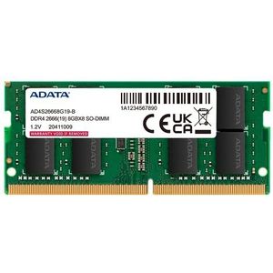 ADATA Premier 8GB, DDR4, 2666MHz (PC4-21300), CL19, SODIMM-geheugen, 1024x8