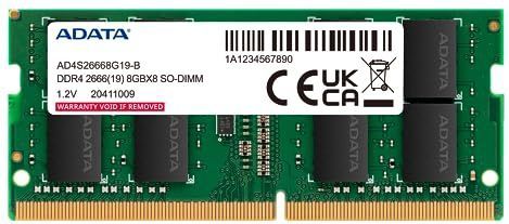 ADATA AD4S26668G19-SGN geheugenmodule 8 GB DDR4 2666 MHz
