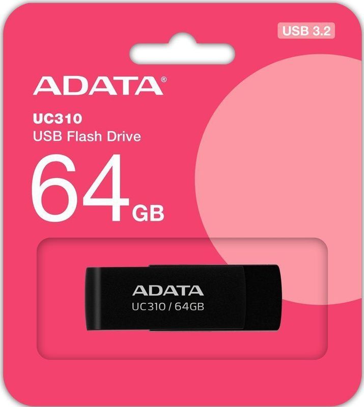 Adata - UC310 - USB-stick - Zwart - 64GB - USB-A 3.2 Gen 1