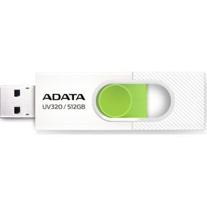 Adata UV320 USB-stick USB Type-A 3.2 Gen 1 (3.1 Gen 1) Groen, Wit (512� GB, USB A), USB-stick, Groen, Wit
