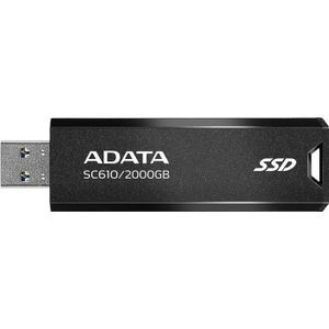 Adata Dysk SSD zewnętrzny SC610 2000 GB USB3.2A Gen2 czarny (2000 GB, USB A), USB-stick, Zwart