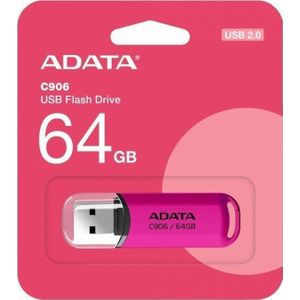 ADATA - C906 - USB-flashdrive - 64 GB - Roze - Ondersteunt USB 2.0