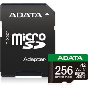 Adata - microSD 256GB - Geheugenkaart - Zwart Groen Wit