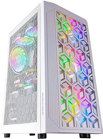 Mars Gaming - MCMESHW - Gaming PC Behuizing - Wit - Micro ATX - Totaal Mesh Ontwerp