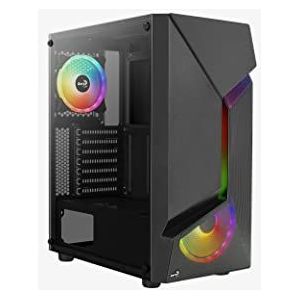 Midi-Toren - Zwart - Gehard Glas - Inclusief Vier 120 mm FRGB-Fans