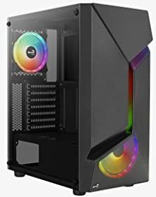 Midi-Toren - Zwart - Gehard Glas - Inclusief Vier 120 mm FRGB-Fans