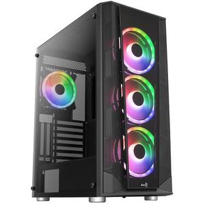 Aerocool - PRISMBKV3 - ATX PC Behuizing - Zwart - 4 ARGB Ventilatoren - Gehard Glas