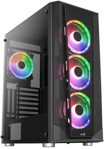 Aerocool - PRISMBKV3 - ATX PC Behuizing - Zwart - 4 ARGB Ventilatoren - Gehard Glas