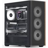 AeroCool - D501A-G-BK-v2 - PC-behuizing - Zwart - Houtlook - ATX/Mini-ITX/mATX