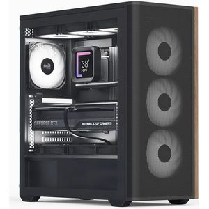 AeroCool - D501A-G-BK-v2 - PC-behuizing - Zwart - Houtlook - ATX/Mini-ITX/mATX