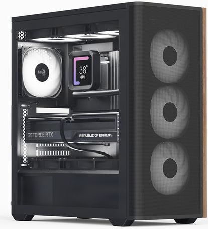 AeroCool - D501A-G-BK-v2 - PC-behuizing - Zwart - Houtlook - ATX/Mini-ITX/mATX