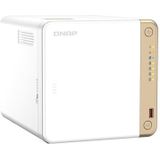 QNAP TS-462-4G data-opslag-server NAS Tower Intel® Celeron® N4505 4 GB DDR4 0 TB QNAP QTS Wit