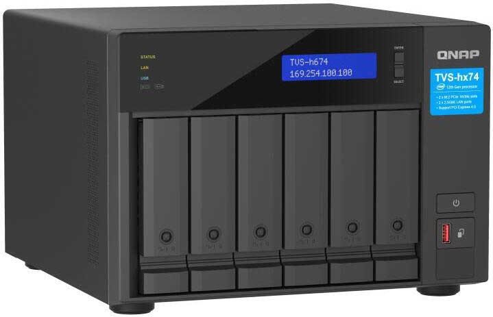 Qnap - TVS-h674 - NAS - Zwart - Intel Core i3 - 16 GB RAM