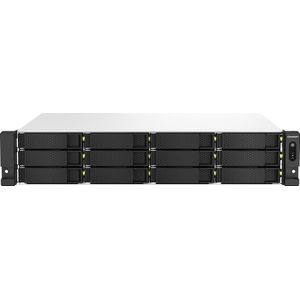 QNAP TS-1264U-RP NAS Rack (2U) Intel® Celeron® 8 GB DDR4 0 TB QNAP QTS Aluminium, Zwart
