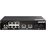 QNAP - QSW-M2106R-2S2T - Netwerkschakelaar - Zwart - 6 Poorten 2,5Gbps - 2 Poorten 10GbE SFP+ - 2 Poorten 10GbE RJ45