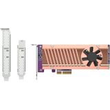 QNAP QM2-2P-344A - QM2-kaart - Bruin, Grijs - PCIe 3.0 - Actieve Koeling