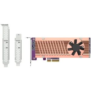 QNAP QM2-2P-344A, PCIe, M.2, PCIe 3.0, Bruin, Grijs, NAS / Storage server, Actief